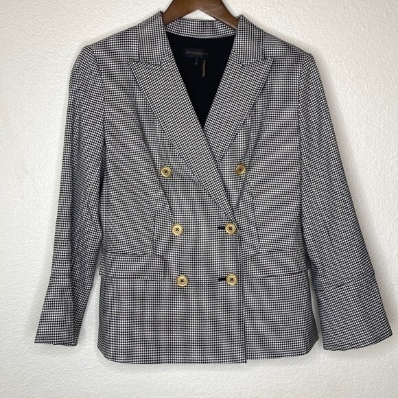 Donna Karan Herringbone Double Breasted Blazer in Size XS Womens - Picture 2 of 7